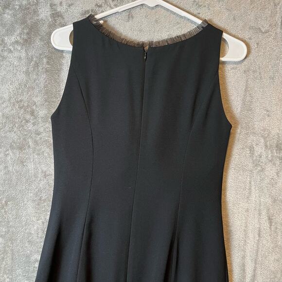 Daymor Couture Black Sleeveless Sheer Beaded Neck Dress Size 4 Women's - Picture 5 of 6